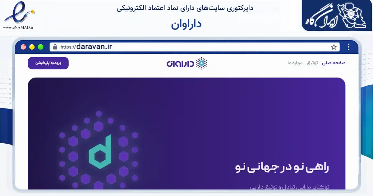 صفحه اصلی سایت داراوان به نشانی daravan.ir که در زمینه فناوری اطلاعات، ارتباطات و دیجیتال با مرکزیت تهران فعالیت دارد.