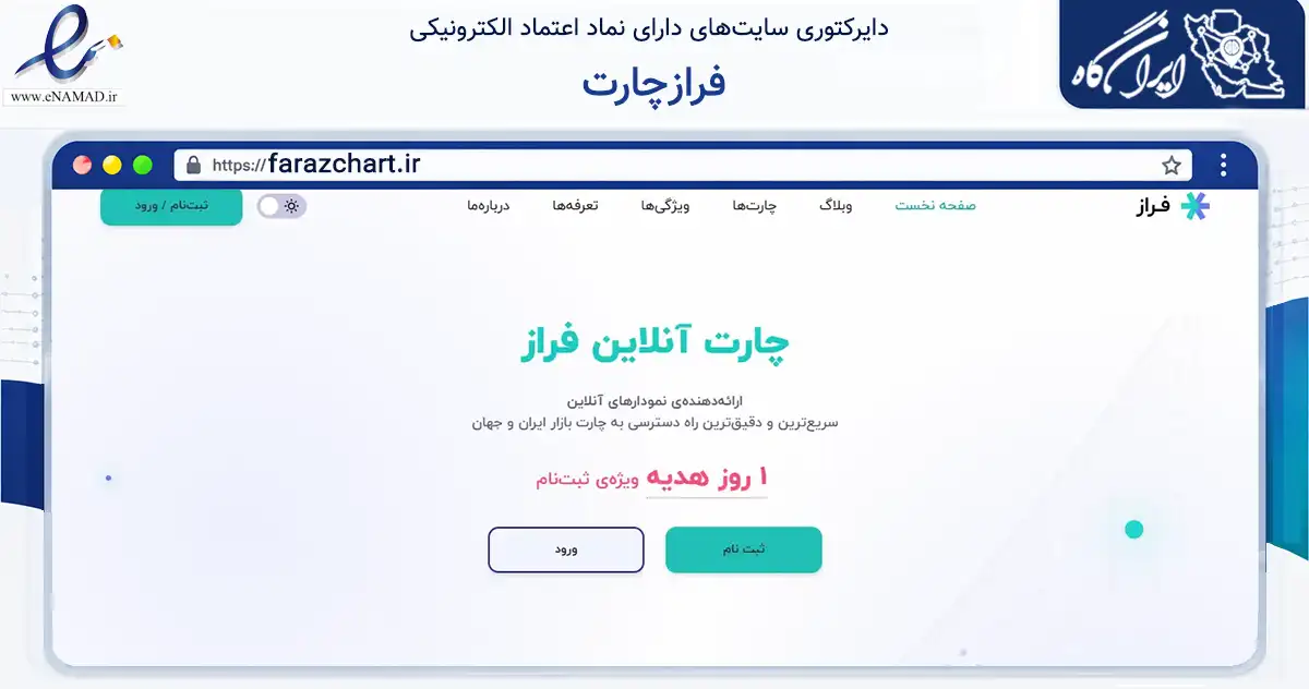 صفحه اصلی سایت فرازچارت به نشانی farazchart.ir که در زمینه فناوری اطلاعات، ارتباطات و دیجیتال با مرکزیت تهران فعالیت دارد.