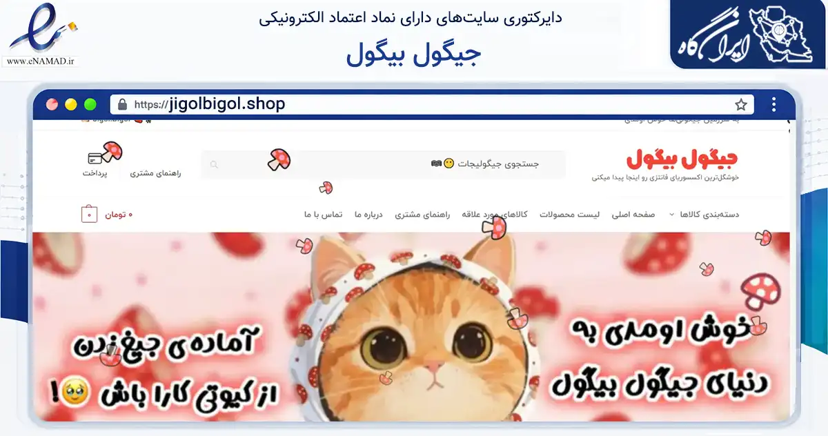 صفحه اصلی سایت جیگول بیگول به نشانی jigolbigol.shop که در زمینه گردشگری، ورزش و سرگرمی با مرکزیت کرج فعالیت دارد.