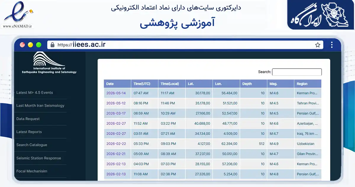 صفحه اصلی سایت آموزشی پژوهشی به نشانی iiees.ac.ir که در زمینه آموزش، فرهنگ و پژوهش با مرکزیت شمیرانات فعالیت دارد.