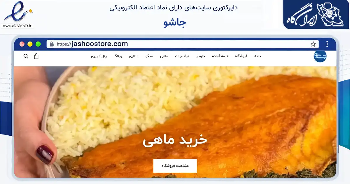 صفحه اصلی سایت جاشو به نشانی jashoostore.com که در زمینه سایر خدمات و فعالیت‌ها با مرکزیت بوشهر فعالیت دارد.