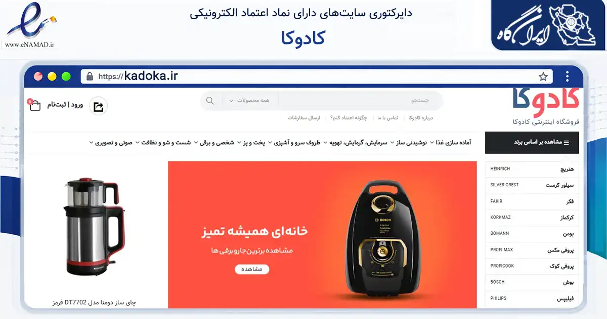 صفحه اصلی سایت کادوکا به نشانی kadoka.ir که در زمینه سایر خدمات و فعالیت‌ها با مرکزیت شمیرانات فعالیت دارد.
