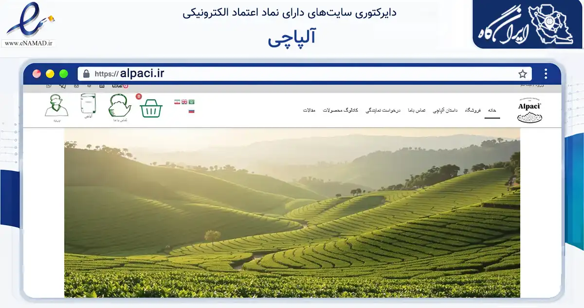 صفحه اصلی سایت آلپاچی به نشانی alpaci.ir که در زمینه تجارت، بازرگانی و تبلیغات با مرکزیت تهران فعالیت دارد.