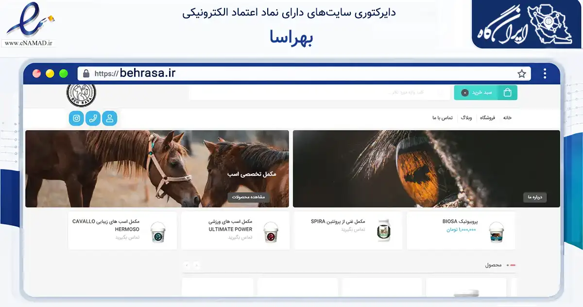 صفحه اصلی سایت بهراسا به نشانی behrasa.ir که در زمینه تجارت، بازرگانی و تبلیغات با مرکزیت شیراز فعالیت دارد.