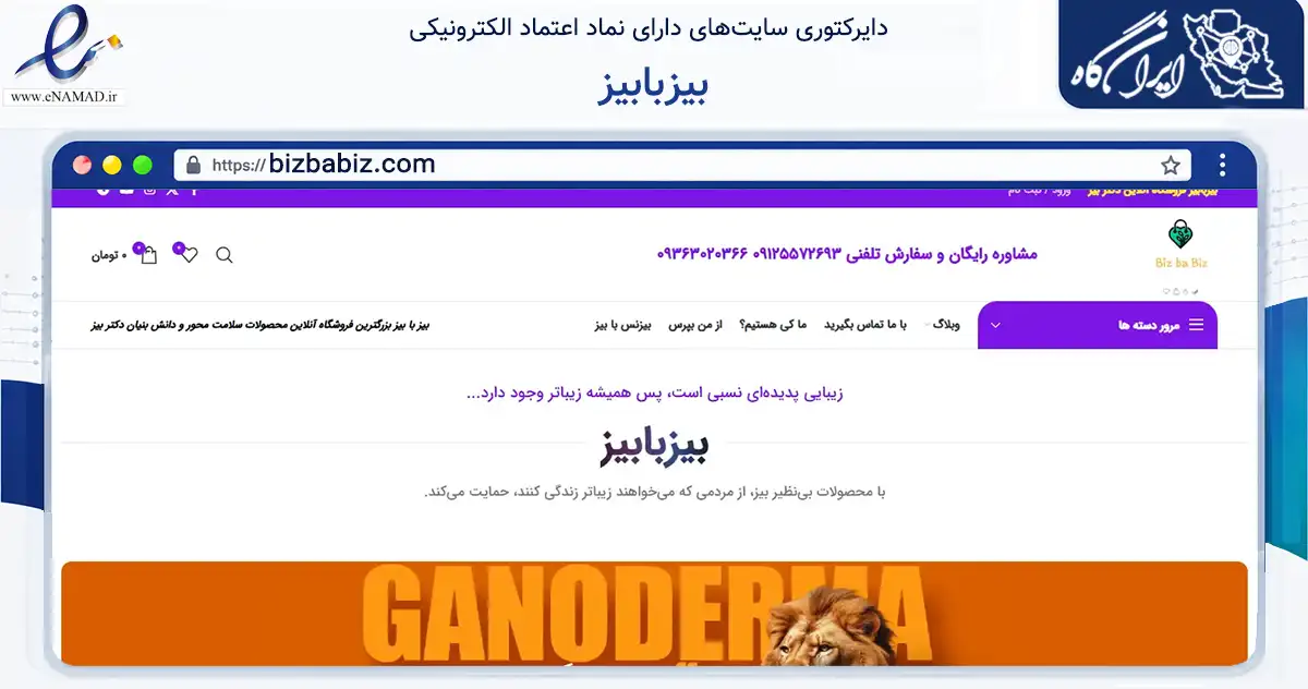 صفحه اصلی سایت بیزبابیز به نشانی bizbabiz.com که در زمینه تجارت، بازرگانی و تبلیغات با مرکزیت تهران فعالیت دارد.
