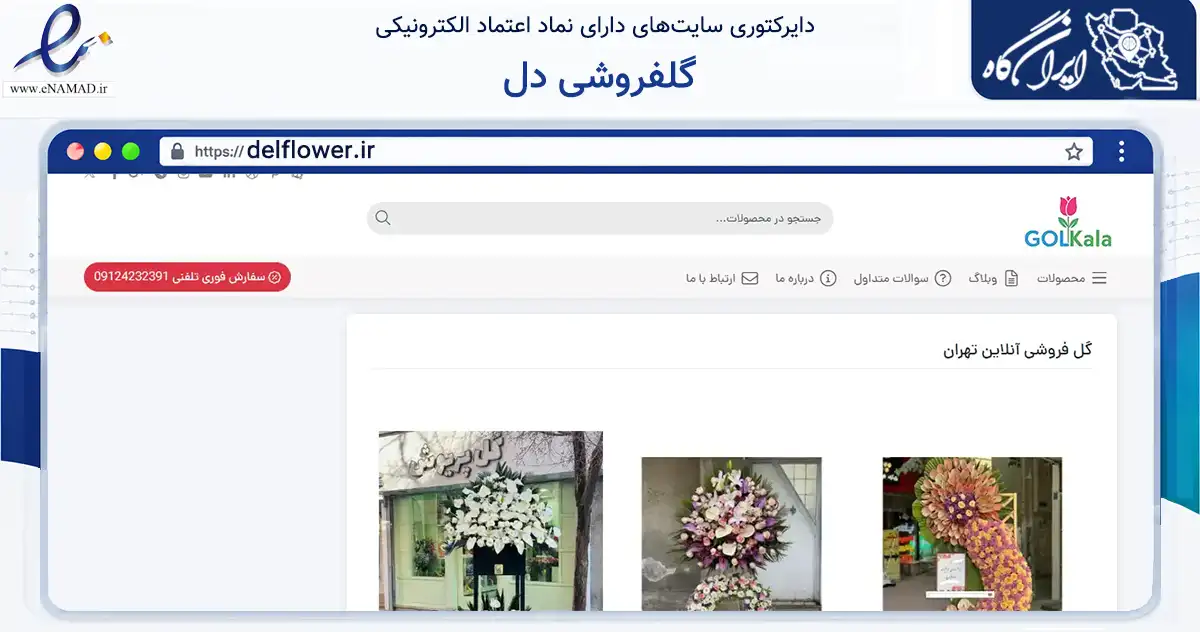 صفحه اصلی سایت گلفروشی دل به نشانی delflower.ir که در زمینه تجارت، بازرگانی و تبلیغات با مرکزیت تهران فعالیت دارد.