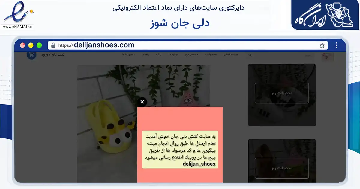 صفحه اصلی سایت دلی جان شوز به نشانی delijanshoes.com که در زمینه تجارت، بازرگانی و تبلیغات با مرکزیت بهارستان فعالیت دارد.