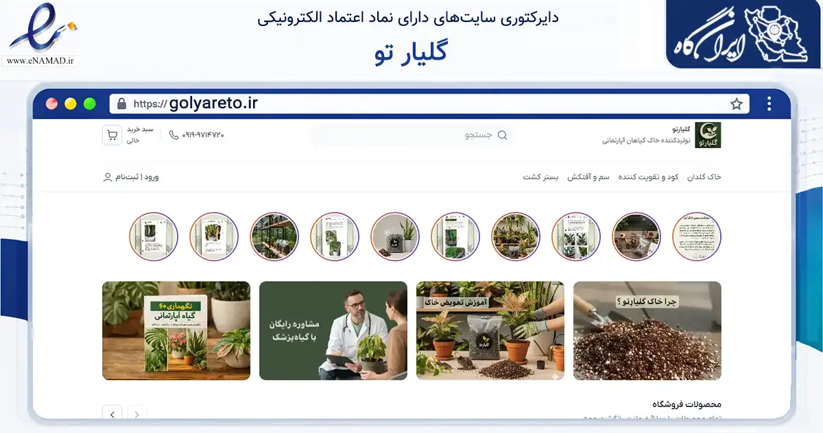 صفحه اصلی سایت گلیار تو به نشانی golyareto.ir که در زمینه تجارت، بازرگانی و تبلیغات با مرکزیت گرگان فعالیت دارد.