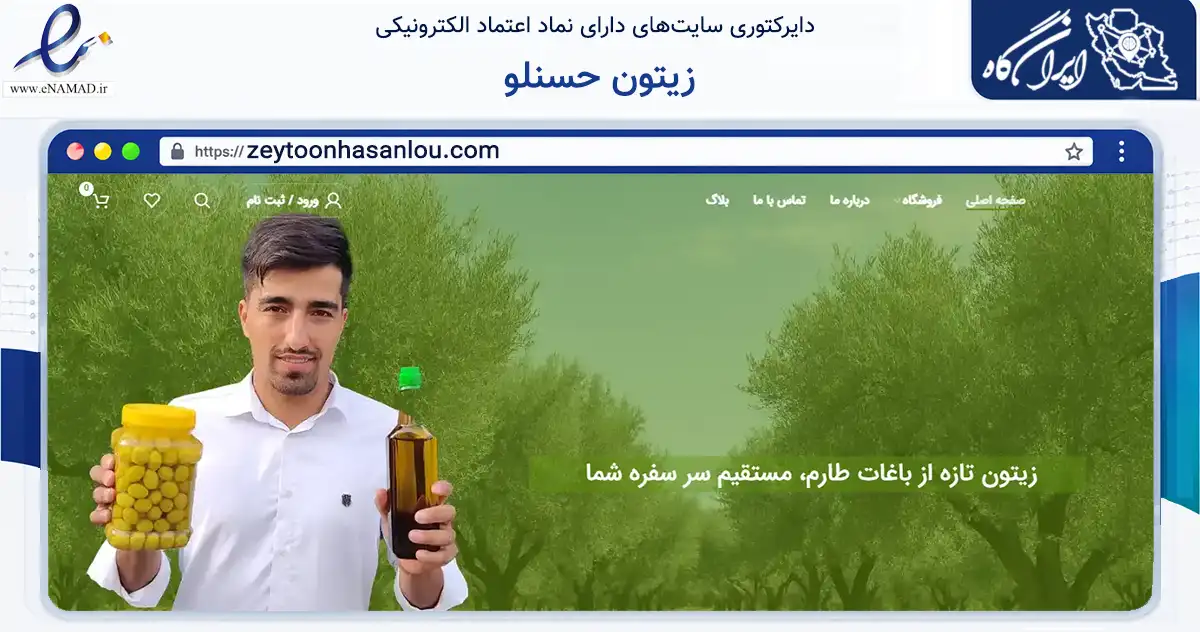 صفحه اصلی سایت زیتون حسنلو به نشانی zeytoonhasanlou.com که در زمینه تجارت، بازرگانی و تبلیغات با مرکزیت طارم فعالیت دارد.